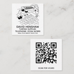 Cartão De Visita Quadrado Abastecimento de vagem e de pesca