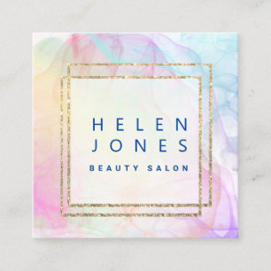 Cartão De Visita Quadrado abertura da cor d'água da tinta