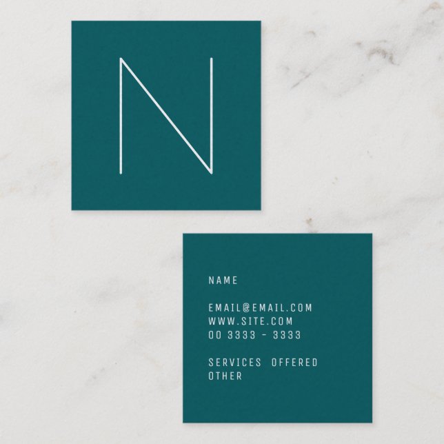 Cartão De Visita Quadrado Abeto vermelho protegido liso mínimo elegante (Frente/Verso)