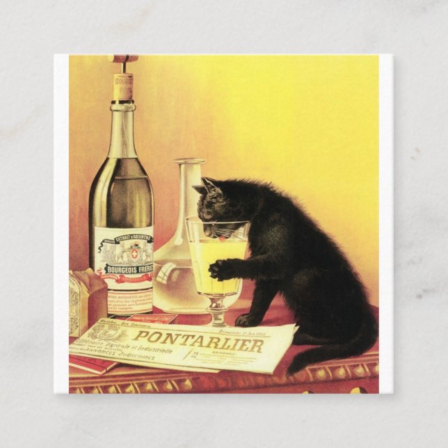 Cartão De Visita Quadrado Absinthe Bourgeois (Frente)