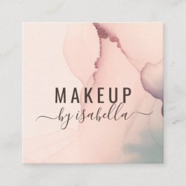 Cartão De Visita Quadrado Abstrato Blush Pink Makeup Artist Square Business