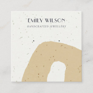 CARTÃO DE VISITA QUADRADO ABSTRATO CERAMIC OCHRE YELLOW STUD EARRPLAY