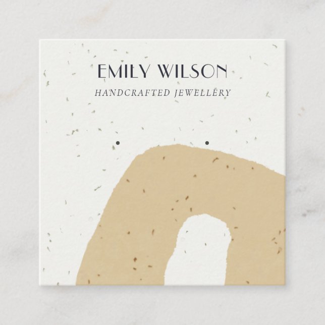 CARTÃO DE VISITA QUADRADO ABSTRATO CERAMIC OCHRE YELLOW STUD EARRPLAY (Frente)