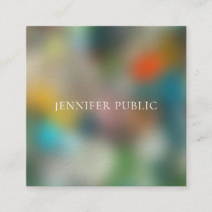 Cartão De Visita Quadrado Abstrato de arte moderna elegante Modelo profissio