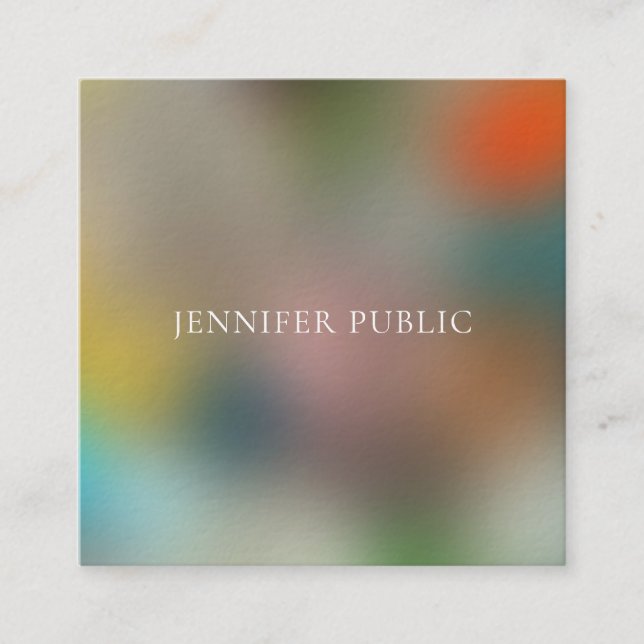 Cartão De Visita Quadrado Abstrato de Trendy Art Elegante Modelo profissiona (Frente)