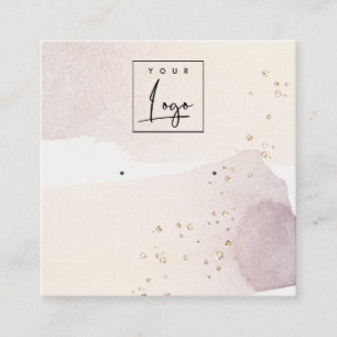 Cartão De Visita Quadrado Abstrato Dourado Tela de  do logotipo da Banda rox