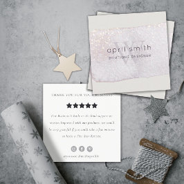 Cartão De Visita Quadrado Abstrato Lilac Brush Stoke Monograma - Pedido de R