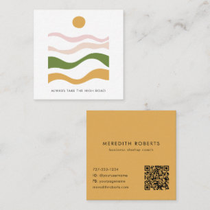 Cartão De Visita Quadrado Abstrato Motivational Cote em Alta Estrada