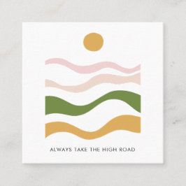 Cartão De Visita Quadrado Abstrato Motivational Cote em Alta Estrada
