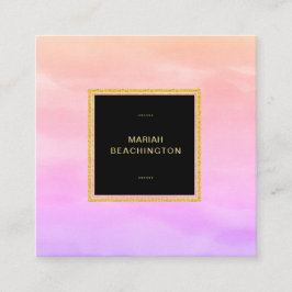 Cartão De Visita Quadrado Abstrato Pastel do rosa da lavanda do inclinação
