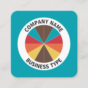 Cartão De Visita Quadrado Abstrato Pie 05 - Azul #009FAE