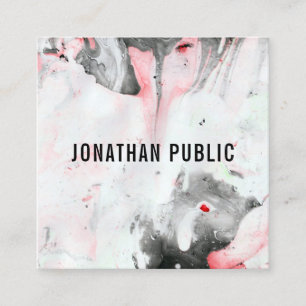 Cartão De Visita Quadrado Abstrato preto Modelo branco