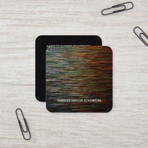Cartão De Visita Quadrado Abstrato preto moderno e dramático