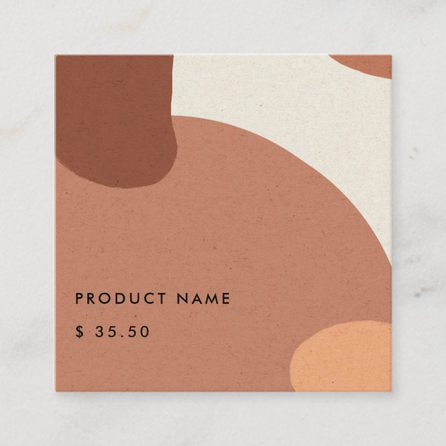 CARTÃO DE VISITA QUADRADO ABSTRATO TERRACOTTA RED KRAFT SCANDI (Frente)