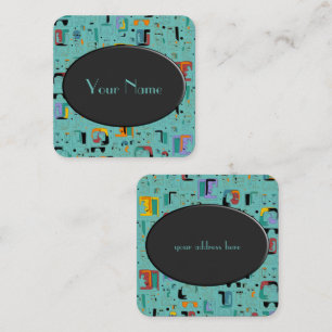 Cartão De Visita Quadrado Abstrato tribal maya antigo padrão 1