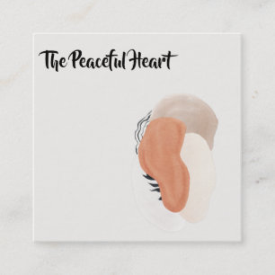 Cartão De Visita Quadrado *~* Abstrato Wabi Sabi Simples Tinta QR Mínima AR2