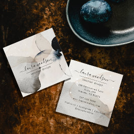 Cartão De Visita Quadrado Abstrato Watercolor Forma Designer Interior