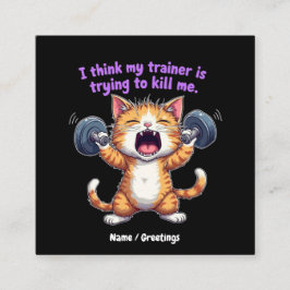Cartão De Visita Quadrado Acho Que Meu Treinador Está Tentando Me Matar Engr