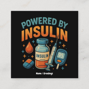 Cartão De Visita Quadrado Acionada por Insulin Diabetes Sensibilização Engra