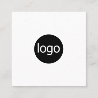 Cartão De Visita Quadrado Add your custom logo circle professional white squ