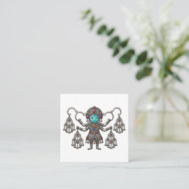 Cartão De Visita Quadrado Adesivo Kawaii Khalla Fíbula Berber Amazigh Fofo