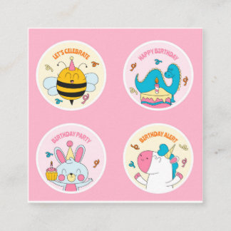 Cartão De Visita Quadrado adesivos escolares