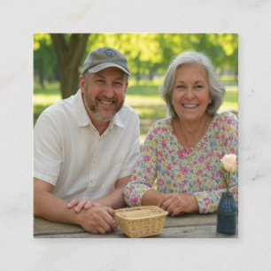 Cartão De Visita Quadrado Adicionar Personalização de Foto Aposentada