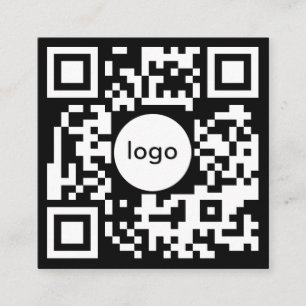 Cartão De Visita Quadrado Adicione o logotipo do seu código QR personalizado