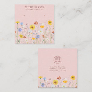 Cartão De Visita Quadrado Adicione o seu logotipo, Almas de flor selvagem, t