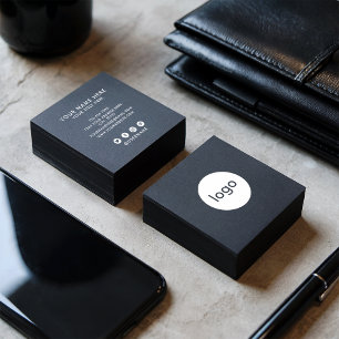 Cartão De Visita Quadrado Adicione seu logotipo personalizado círculo profis