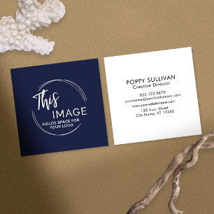 Cartão De Visita Quadrado Adicione seu logotipo personalizado elegante, bran