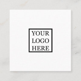 Cartão De Visita Quadrado Adicione seu logotipo, preto simples e branco, min