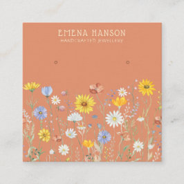 Cartão De Visita Quadrado Adicione seu logotipo, segurando a exibição de flo