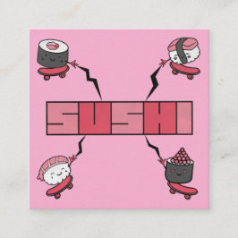 Cartão De Visita Quadrado Adoramos Sushi - Sushi Love - ASL ILY Obsession