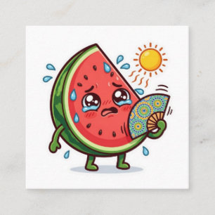 Cartão De Visita Quadrado Adorável Kawaii Melão Marroquino de Verão DallStic