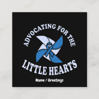 Cartão De Visita Quadrado Advocating for Little Hearts Child Abuse Preventio