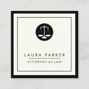 Cartão De Visita Quadrado Advogado De Direito Simples Elegante Profissional