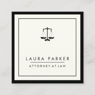 Cartão De Visita Quadrado Advogado De Direito Simples Elegante Profissional