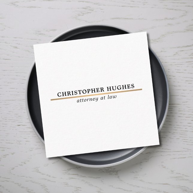 Cartão De Visita Quadrado Advogado Elegante de Faux Copper Line (Criador carregado)