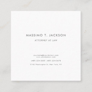Cartão De Visita Quadrado Advogado Minimalista Profissional