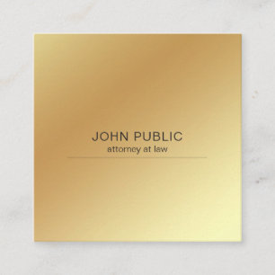 Cartão De Visita Quadrado Advogado no olhar Dourado elegante do escritório