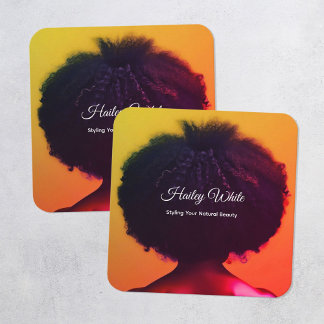 Cartão De Visita Quadrado Afro Hair