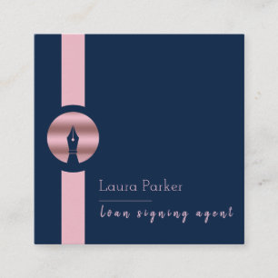 Cartão De Visita Quadrado Agente de Assinatura de Empréstimo Notário Nib Ros