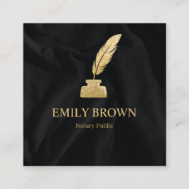 Cartão De Visita Quadrado Agente de Assinatura de Empréstimo Notário Quill Q