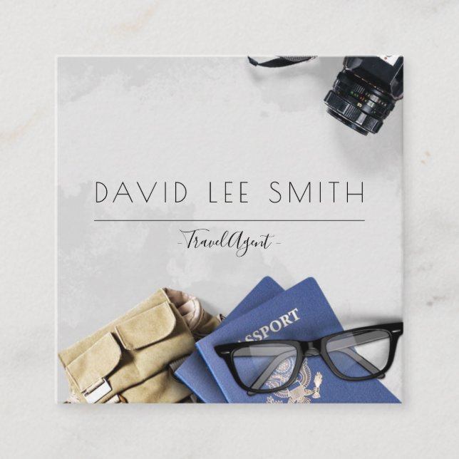 Cartão De Visita Quadrado Agente viagem (Frente)