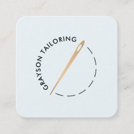 Cartão De Visita Quadrado Agulha e thread Dourados