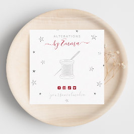 Cartão De Visita Quadrado Agulha Vintage e Stylist de Tailor Sparkle