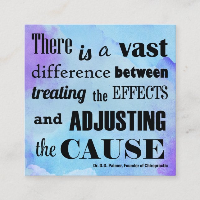 Cartão De Visita Quadrado Ajustando a quiroterapia da aguarela da causa (Frente)