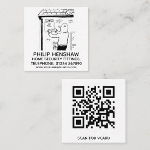 Cartão De Visita Quadrado Alarmes e dispositivos de segurança para uso domés