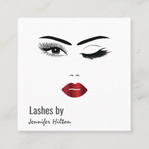 Cartão De Visita Quadrado Alcançar a moderna cara de mulher sensual